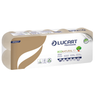 Carta igienica EcoNatural - 2 veli - 9,5 cm x 19,8 mt - 15 gr - Ø 10 cm - 180 strappi - pacco 10 rotoli - Lucart - 811822J - 8005892346061 - DMwebShop