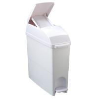 Contenitore igienico a pedale - 17 x 43 x 48 cm - coperchio blocca sacco - 18 lt - bianco - Medial International - 104081 - 8033433773502 - DMwebShop