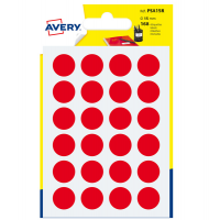 Etichetta adesiva tonda PSA - permanente - Ø 15 mm - rosso - blister 168 etichette - Avery - PSA15R - 5014702026362 - DMwebShop