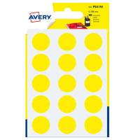 Etichetta adesiva tonda PSA - permanente - Ø 19 mm - giallo - blister 90 etichette - Avery - PSA19J - 5014702026447 - DMwebShop