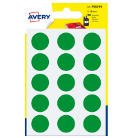Etichetta adesiva tonda PSA - permanente - Ø 19 mm - verde - blister 90 etichette - Avery - PSA19V - 5014702026423 - DMwebShop