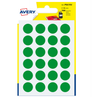 Etichetta adesiva tonda PSA - permanente - Ø 15 mm - verde - blister 168 etichette - Avery - PSA15V - 5014702026355 - DMwebShop
