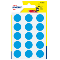 Etichetta adesiva tonda PSA - permanente - Ø 19 mm - blu - blister 90 etichette - Avery - PSA19B - 5014702026416 - DMwebShop