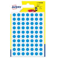 Etichette adesive tonde PSA - in carta - permanenti - diametro 8 mm - 70 etichette per foglio - 7 fogli - blu - Avery - PSA08B - 5014702026287 - DMwebShop