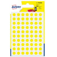 Etichette adesive tonde PSA in carta permanenti diametro 8 mm 70 etichette per foglio 7 fogli giallo Avery PSA08J - 3510