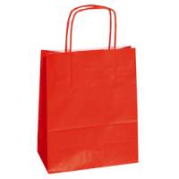 Shopper Twisted maniglie cordino 14 x 9 x 21 cm carta kraft rosso - 3346