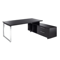 Scrivania Manager Prestige Metal - 210 x 90 x 74 cm - con mobile servizio reversibile - nero venato - Artexport - 902RIT/M-8 - DMwebShop