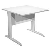 Scrivania Easy fianchi verniciati effetto cromato - lineare - 80 x 80 x 72 cm - bianco - Artexport - 001JO-CR_3 - DMwebShop