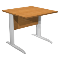 Scrivania Easy fianchi verniciati effetto cromato - lineare - 80 x 80 x 72 cm - noce chiaro - Artexport - 001JO-CR_4 - DMwebShop