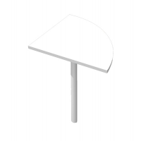 Angolare Easy - 90 gradi - 80 x 80 cm - gamba di supporto in metallo - bianco - Artexport - 313+60011 3-BIANCO - DMwebShop