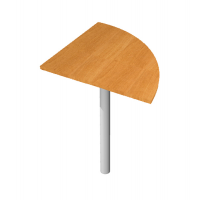 Angolare Easy - 90 gradi - 80 x 80 cm - gamba di supporto in metallo - noce chiaro - Artexport - 313+60011_4 - DMwebShop