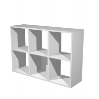 Libreria casellario Rainbow - 6 caselle - 104,1 x 29,2 x 69,8 cm - grigio alluminio - Artexport