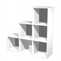 Libreria casellario Rainbow - 6 caselle a scalare - 104,1 x 29,2 x 103,9 cm - bianco - Artexport - 6DMaxC/3 - DMwebShop