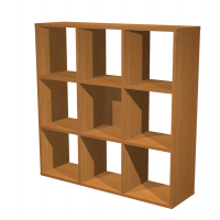 Libreria casellario Rainbow - 9 caselle - 104,1 x 29,2 x 103,9 cm - noce chiaro - Artexport