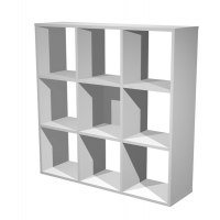 Libreria casellario Rainbow - 9 caselle - 104,1 x 29,2 x 103,9 cm - grigio alluminio - Artexport
