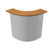 Sopralzo angolare reception Easy - 90 gradi - 96,5 x 96,5 x 115 cm - noce chiaro-metallo - Artexport