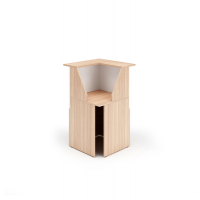 Modulo Prestige reception - 90 gradi - 76,1 x 76,1 x 117 cm - ciliegio arabis-bianco - Artexport - 2824-COR_K3 - DMwebShop