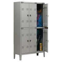 Armadio metallo - spogliatoio - 6 posti - 102 x 35 x 180 cm - grigio - Tecnical 2