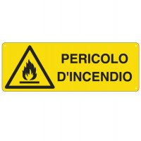 Cartello segnalatore - 35 x 12,5 cm - PERICOLO D'INCENDIO - alluminio - Cartelli Segnalatori - E1712K - 8787630251713 - DMwebShop