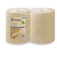 Carta igienica EcoNatural Maxi Jumbo - 2 veli - 15,5 gr - Ø 24,5 cm - 9,1 cm x 300 mt - pacco 6 rotoli - Lucart - 812140P - 8005892345552 - DMwebShop