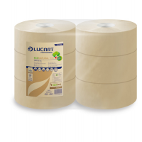 Carta igienica EcoNatural Maxi Jumbo - 2 veli - 15,5 gr - Ø 24,5 cm - 9,1 cm x 300 mt - pacco 6 rotoli - Lucart 812140AP