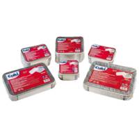 Contenitore in alluminio - 31,5 x 21,5 x 4,2 cm - 6 porzioni - coperchio incluso - pack 25 pezzi - Cuki Professional - 152708697 - 8003980590044 - DMwebShop