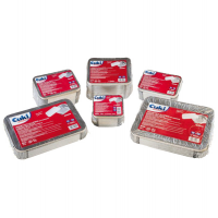 Contenitore in alluminio - 31,5 x 21,5 x 4,2 cm - 6 porzioni - coperchio incluso - pack 25 pezzi - Cuki Professional - 152708697 - 8003980590044 - DMwebShop