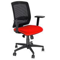 Sedia semidirezionale Molly A - con ruote e braccioli - schienale in rete nero - seduta rosso - Unisit - MLA/BRF/SR - 8050043748355 - DMwebShop
