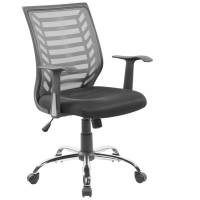 Seduta operativa Miami - con braccioli - schienale in rete grigia-seduta nero - Serena Group - H8082G - 8032937537863 - DMwebShop
