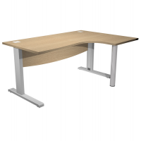 Scrivania Agora' Direction Compact - DX - fianco a L in metallo - L160 cm - rovere - Artexport
