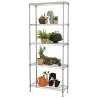 Kit scaffale Archimede Outdoor - 5 ripiani - acciaio zincato - 36 x 90 x 177 cm - cromato - Serena Group - ZN1436-5 - 8032937534695 - DMwebShop