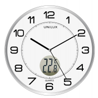 Orologio da parete Tempus - Ø 30 cm - con termometro - bianco - Unilux - 400094592 - 3595560025282 - DMwebShop