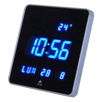 Orologio digitale da parete LED - 28 x 28 x 3,4 cm - nero - Alba - HORLEDSQ - 3129710015993 - DMwebShop