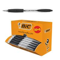 Penne a sfera a scatto Atlantis - punta 1 mm - nero - scatola 30 + 6 pezzi - Bic - 920287 - 3086123344532 - DMwebShop