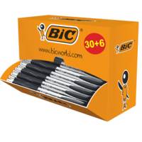 Penne a sfera a scatto Atlantis - punta 1 mm - nero - scatola 30 + 6 pezzi - Bic - 920287 - 3086123344532 - DMwebShop