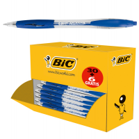 Penne a sfera a scatto Atlantis - punta 1 mm - blu - scatola 30 + 6 pezzi - Bic - 920286 - 3086123344525 - DMwebShop