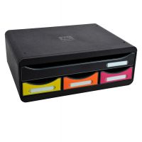 Cassettiera Toolbox - 27 x 35,5 x 13,5 cm - 4 cassetti - nero-arlecchino - Exacompta - 319798D - 9002493424173 - DMwebShop