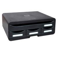 Cassettiera Toolbox - 27 x 35,5 x 13,5 cm - 4 cassetti - nero - Exacompta - 319714D - 9002493424180 - DMwebShop