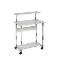 Pc Workstation System 80 VH con ruote 3 ripiani 80 x 56,4 x 92,122 cm grigio - 10519