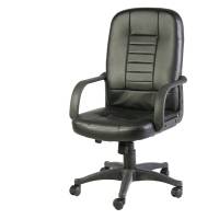 Poltrona direzionale Detroit con ruote e braccioli nero - 8924