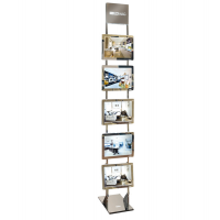 Espositore da pavimento Freestanding LEDMAG - 5 cornici magnetiche A4 retroilluminate a LED - altezza 200 cm - Tecnostyl - FKIT5XA4H - DMwebShop