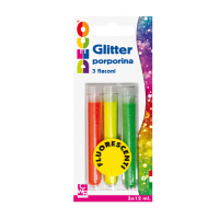 Glitter grana fine - 12 ml - colori assortiti fluo - blister 3 flaconi - Deco - 11591 - 8004957115918 - DMwebShop