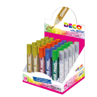 Colla glitter - 10,5 ml - colori assortiti metal - display 30 pezzi - Deco 05887