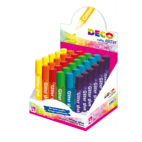 Colla glitter - 10,5 ml - colori assortiti pastello - display 30 pezzi - Deco - 10887 - 8004957108873 - DMwebShop