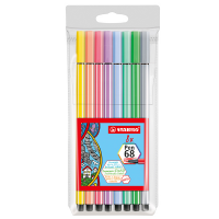 Pennarelli Pen 68 - colori assortiti pastello - busta 8 pezzi - Stabilo