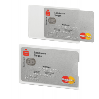Tasca porta carte di credito RFID Secure - PPL - 5,4 x 8,7 cm - trasparente-argento - conf. 3 pezzi - Durable - 8903-19 - 4005546984605 - DMwebShop