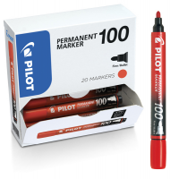Scatola Marcatore Permanente Markers 100 - punta tonda 4,5 mm - rosso - conf. 15 + 5 pezzi - Pilot - 002718 - 3131910514619 - DMwebShop