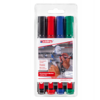 Marcatore permanente 300 - punta conica - 1,5 - 3 mm - colori assortiti - astuccio 4 pezzi - Edding - 4-300-4-2 - 4057305072375 - DMwebShop