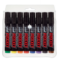 Marcatori Uni Prockey M122 - punta tonda - 1,2 - 1,8 mm - colori assortiti - astuccio 8 pezzi - Uni Mitsubishi - M 122 8C - 4902778242445 - DMwebShop