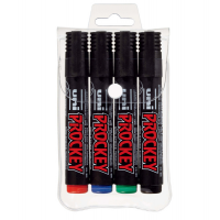 Marcatori Uni Prockey M126 - punta a scalpello 1 - 5,7 mm - colori assortiti - astuccio 4 pezzi - Uni Mitsubishi - M 126 4C - 4902778242544 - DMwebShop